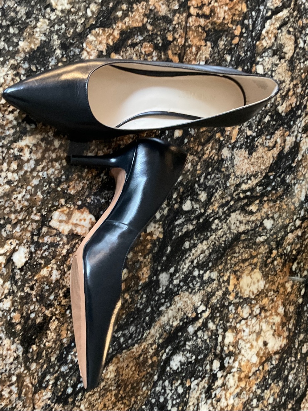 Nine West Black Pointed-Toe Leather Pumps